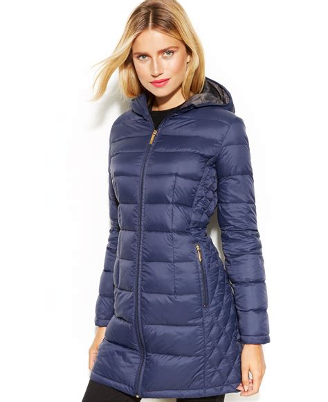 michael kors blue winter jacket gold|Michael Kors winter puffer coats.